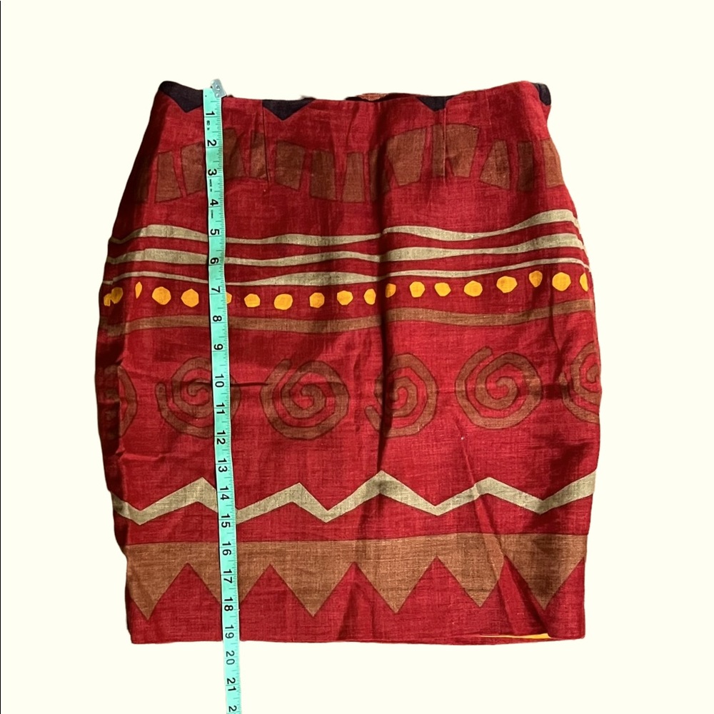 Ellen Tracy spice colored linen skirt size 6P. E#291 - Picture 2 of 8